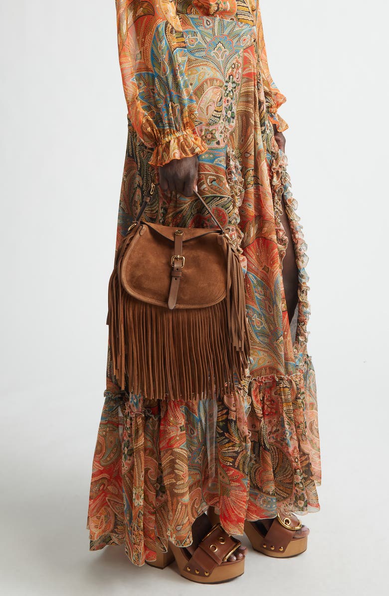 Etro Small Fringe Bag, Alternate, color, Biscotto