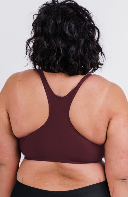 Calypsa Plus Size Racerback Swim Bra In Burgundy