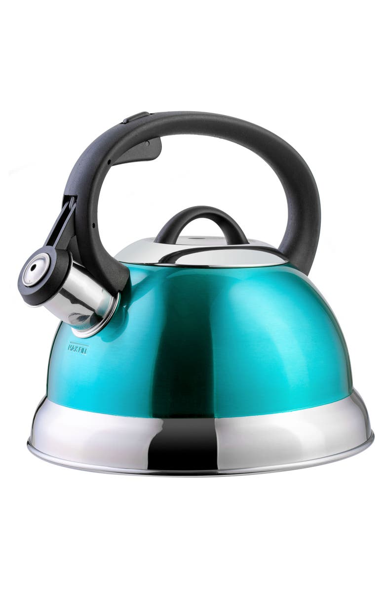 Mr. Coffee Flintshire 1.75 Quart Whistling Stovetop Tea Kettle, Main, color, Blue