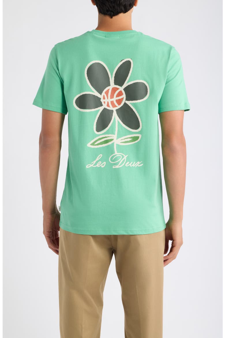 Flower Organic Cotton Graphic T-Shirt, Alternate, color, GREEN SPRUCE