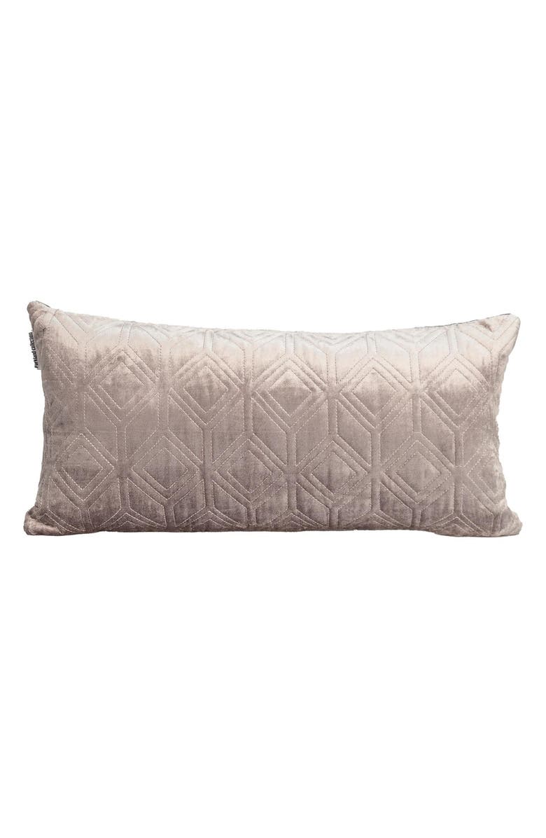 PARKLAND COLLECTION Tufted Velvet Oblong Throw Pillow, Main, color, Taupe