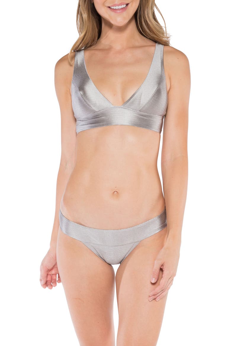 Selena Lace-Up Back Bikini Top, Alternate, color, SAND DOLLAR