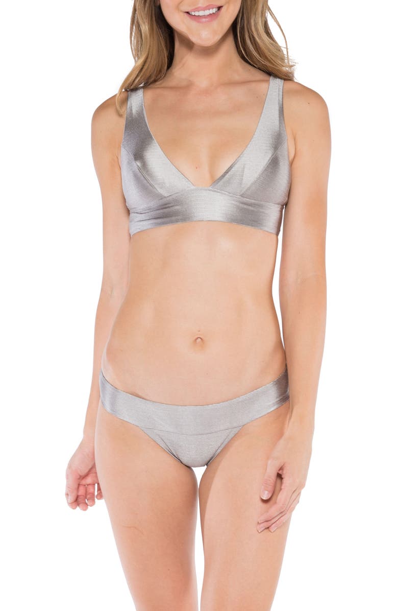 BYRDS OF PARADISE Selena Lace-Up Back Bikini Top, Alternate, color, 