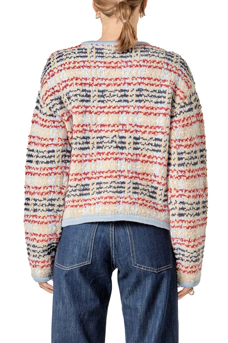 Textured Stripe Wool Blend Jacket, Alternate, color, POWDER BLUE MULTI