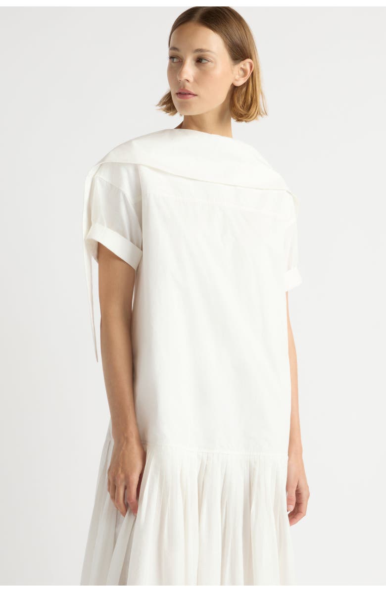 Modern Citizen Babba Shirred Scarf-Neck Dress, Alternate, color, White