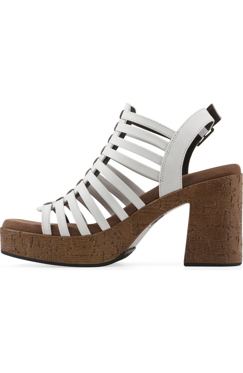 White Mountain Footwear Barbea Platform Sandal, Alternate, color, White/ Smooth