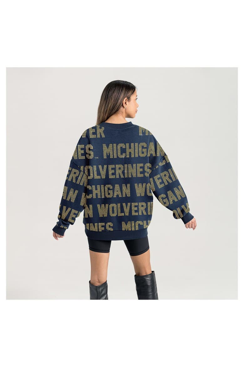 Women's Gameday Couture  Navy Michigan Wolverines Hype Era Sweatshirt, Alternate, color, Navy