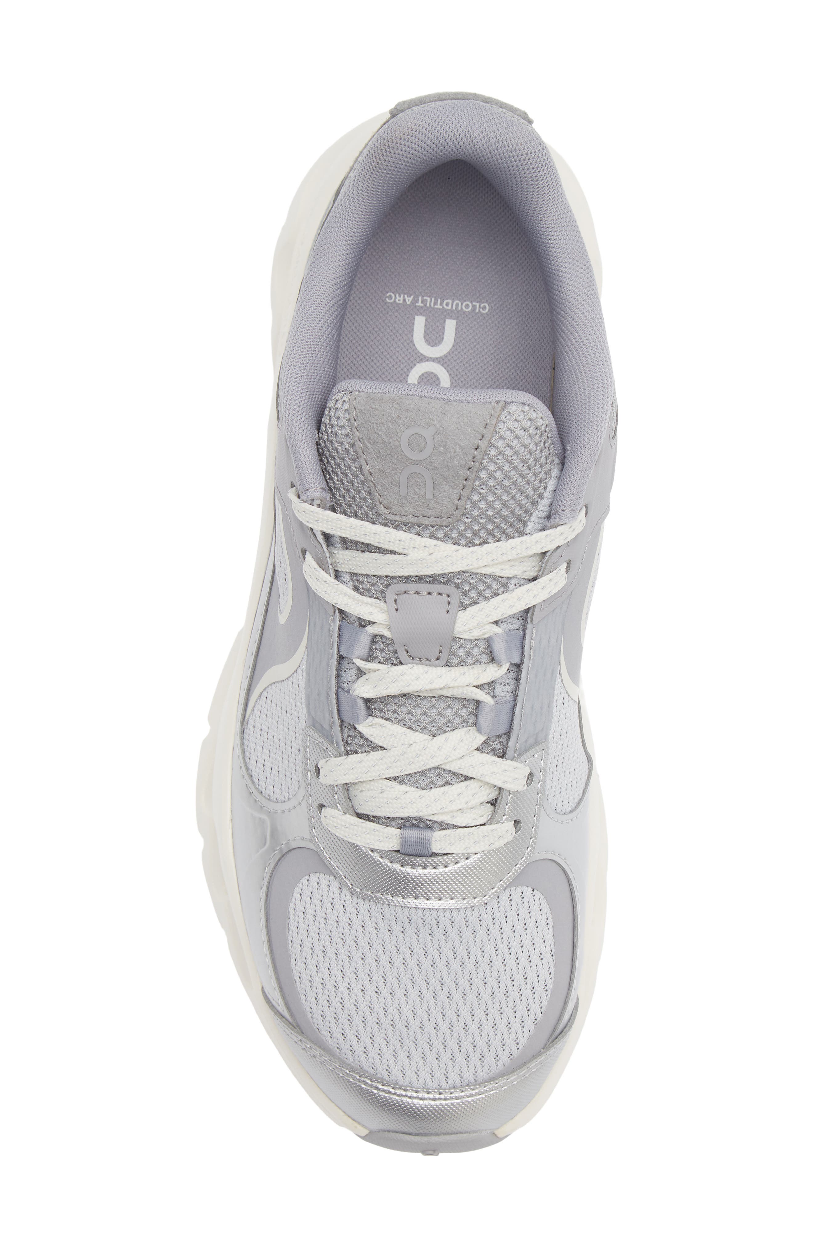 Cloudtilt Arc Running Shoe, Alternate, color, ALLOY/ IVORY