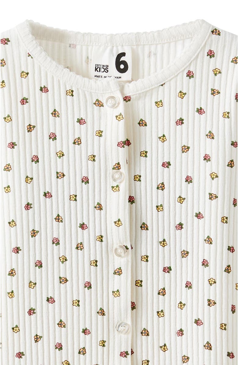 Cotton On Kids Kid's Emma Button Through Long Sleeve, Alternate, color, Vanilla Ditsy Floral