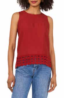 Vince Camuto Circle Lace Trim Tank
