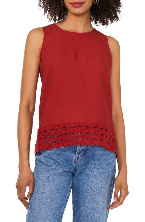 VINCE CAMUTO VINCE CAMUTO CIRCLE LACE TRIM TANK