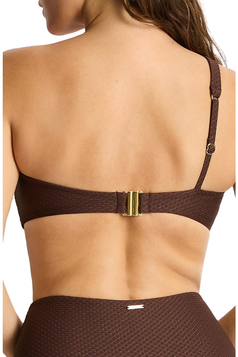 Luminara One-Shoulder Bikini Top, Alternate, color, COCOA