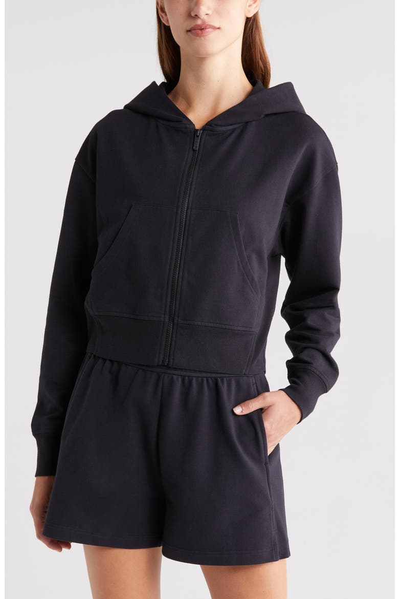Swoop Full Zip Hoodie, Alternate, color, BLACK