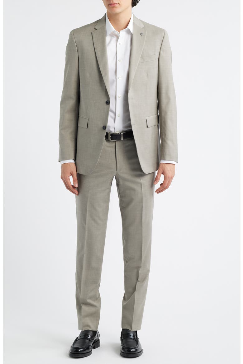 Ross Slim Fit Taupe Stretch Wool Twill Suit, Alternate, color, TAUPE