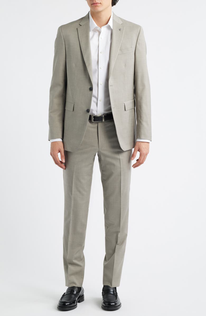 AllSaints Ross Slim Fit Taupe Wool Suit, Alternate, color, Taupe