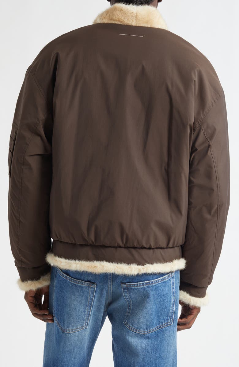 MM6 Maison Margiela Sports Reversible Bomber Jacket, Alternate, color, Brown/ Beige