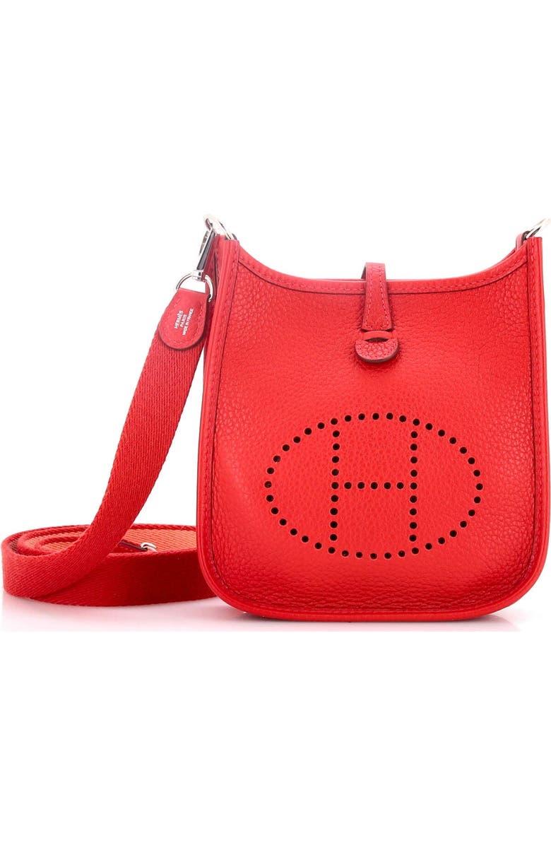 Pre-Owned Hermes Evelyne Bag Gen III Clemence TPM, Main, color, Rouge Casaque