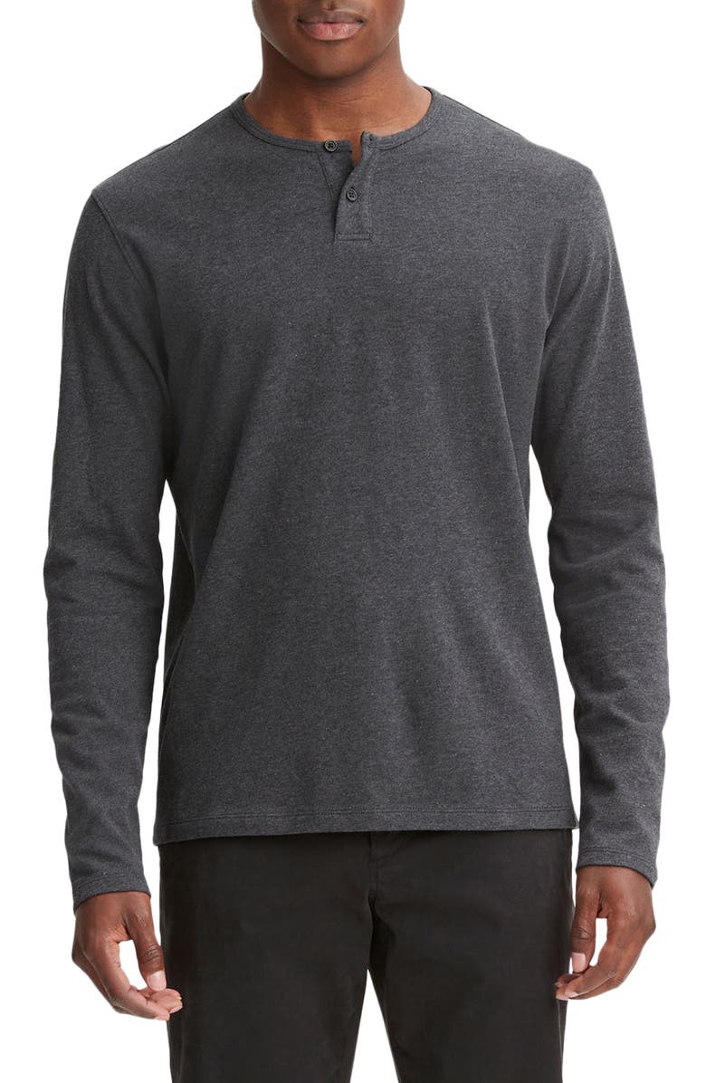 Vince Long Sleeve Sueded Jersey Henley, Main, color,