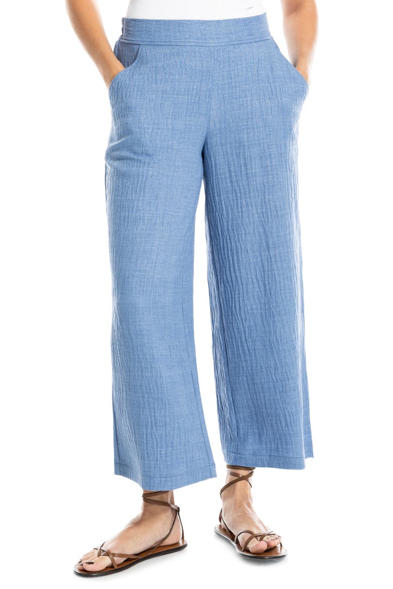 Textured Wide Leg Pants, Main, color, H CHAMBRAY