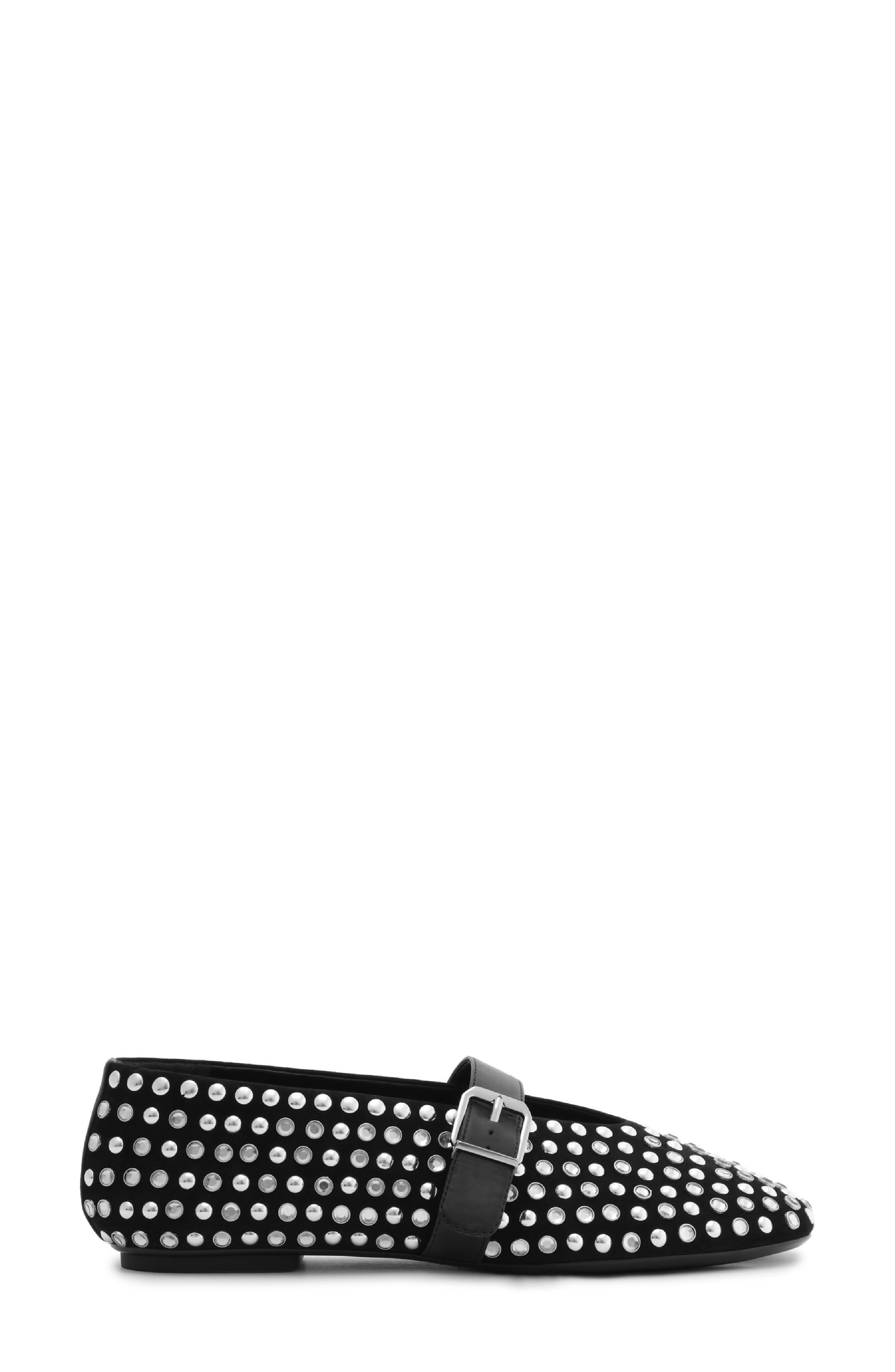 Schutz Eiza Shine Mary Jane Flat, Alternate, color, Black