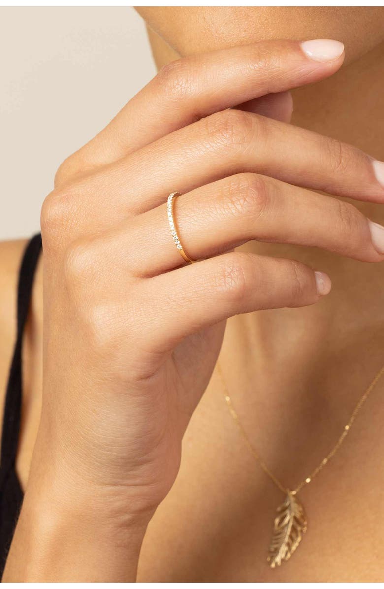 Oradina 14K Gold Regal Diamond Stack Ring, Alternate, color, White Gold