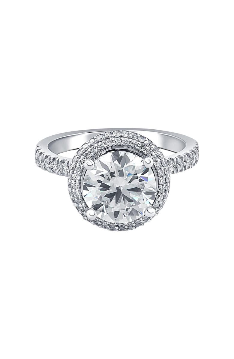 Bliss Diamond Certified 3.39 CT Diamond Engagement Ring 14k Gold Micro Pave Lab Grown, Main, color,