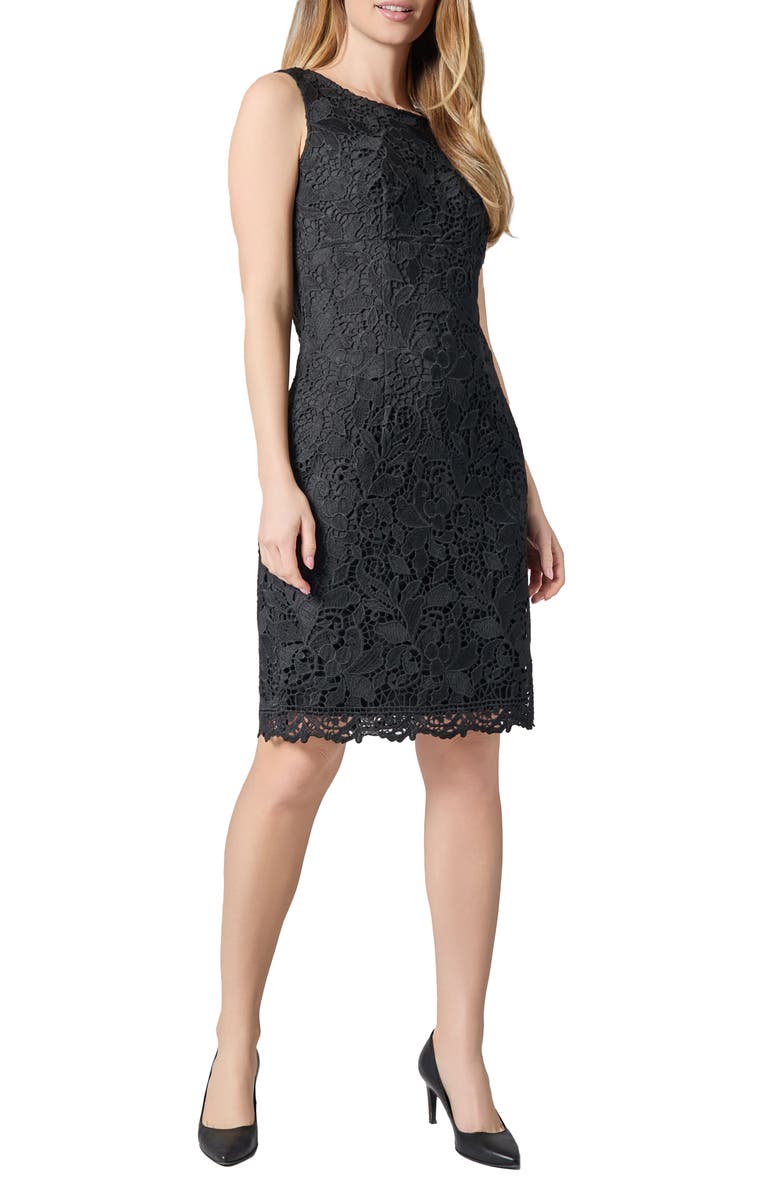 KASPER Sleeveless Lace Sheath Dress, Main, color, 