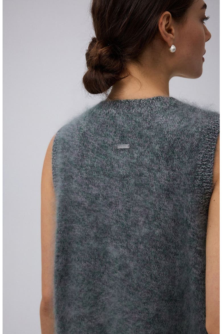 Brushed Wool-Blend Vest, Alternate, color, Forest Multi