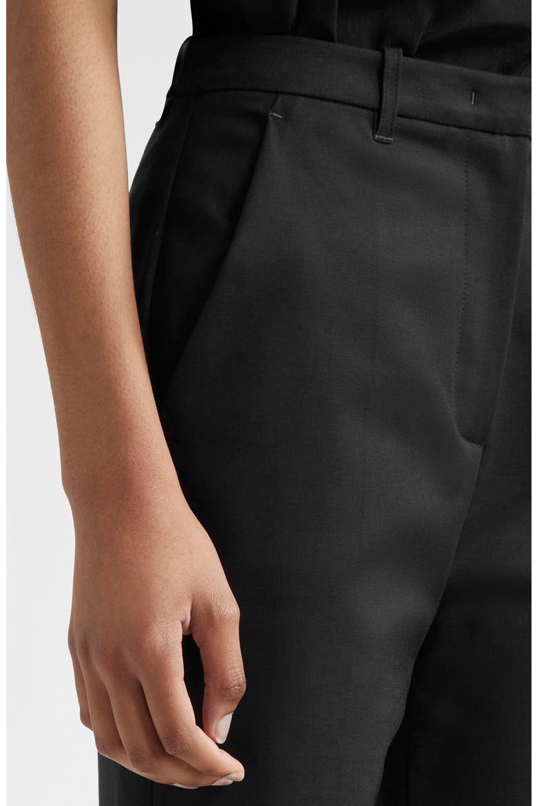 Straight Leg Cotton Blend Pants, Alternate, color, SOLID BLACK