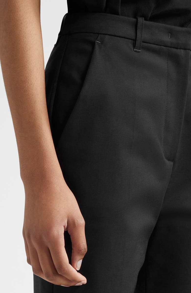 Emporio Armani Straight Leg Cotton Blend Pants, Alternate, color, Solid Black