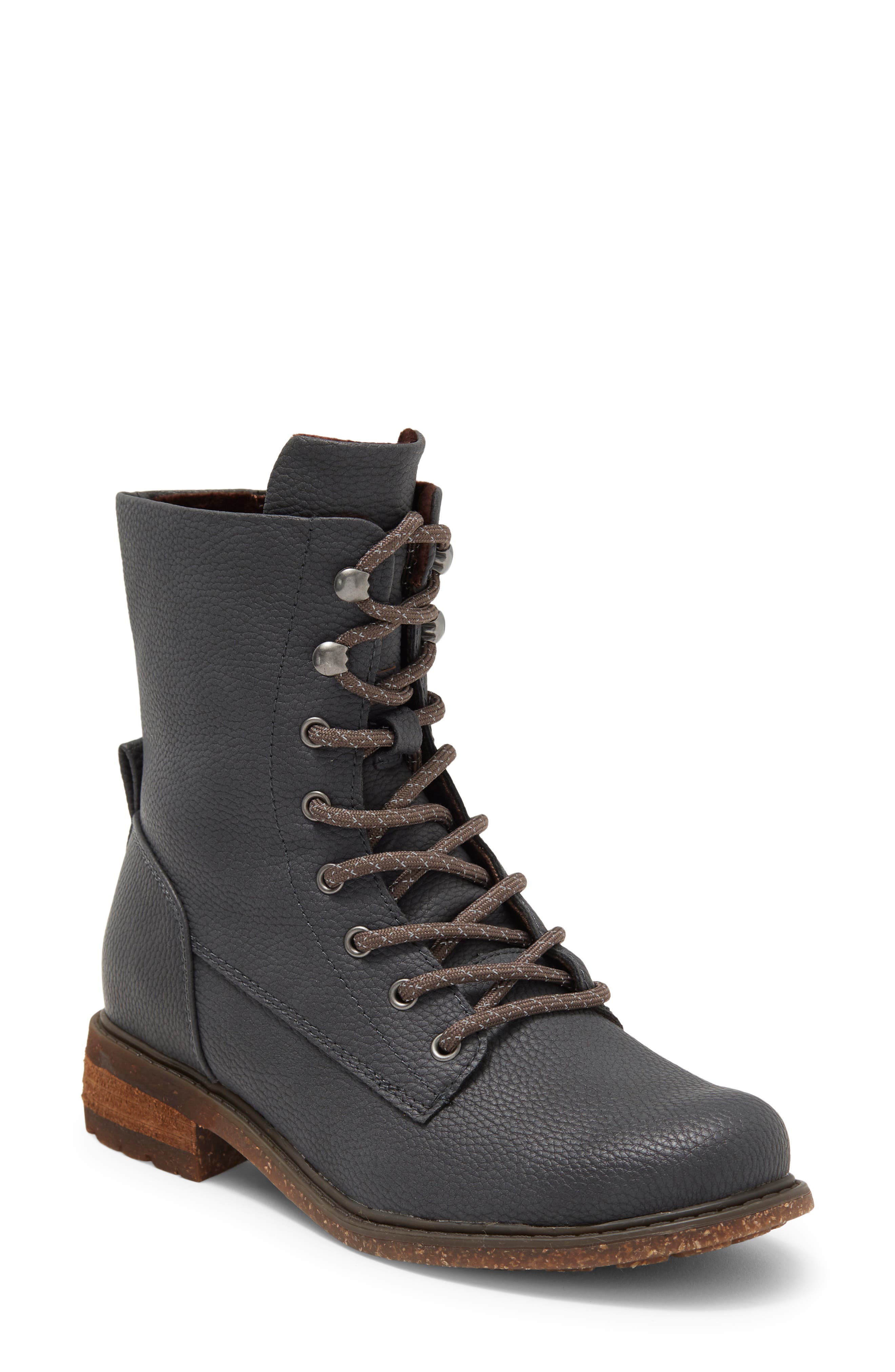 Born Carter Combat Boot, Main, color, DARK GREY NUBUCK