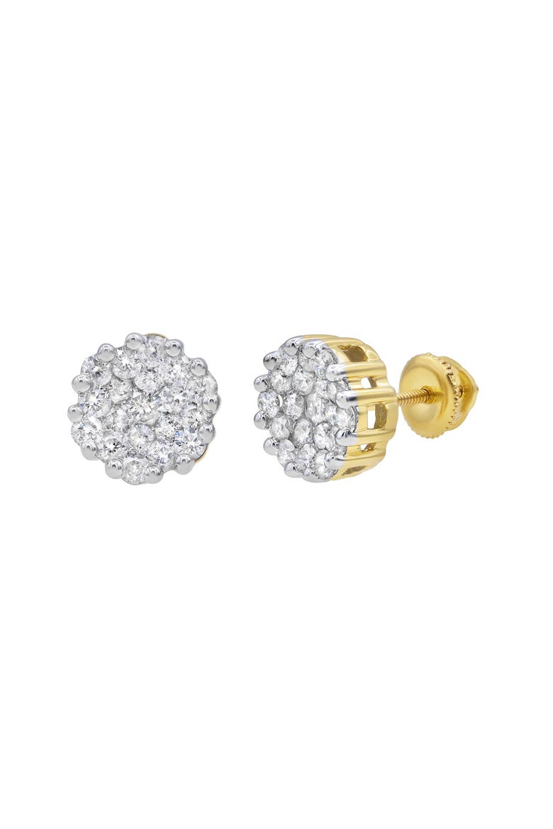 Chic 14K Yellow Gold Diamond Stud Earrings - 0.71ct., Main, color, 14K Yellow Gold