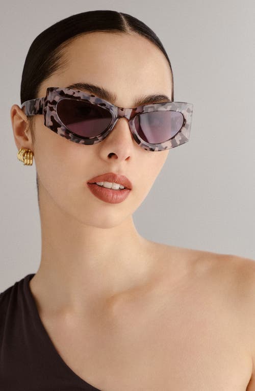 Aire Electra 49mm Small Cat Eye Sunglasses In Charcoal Tort/smoke Grad