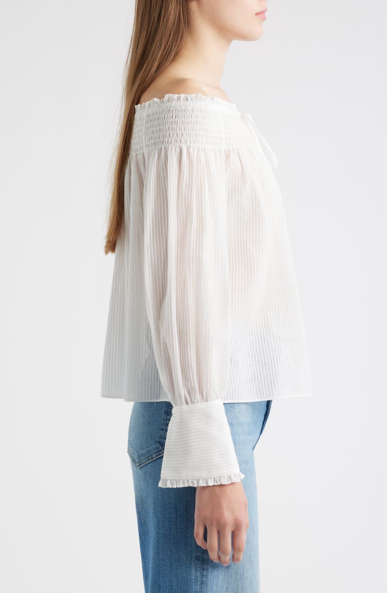 KOBI HALPERIN Robin Stripe Cotton & Silk Off the Shoulder Top, Alternate, color, 