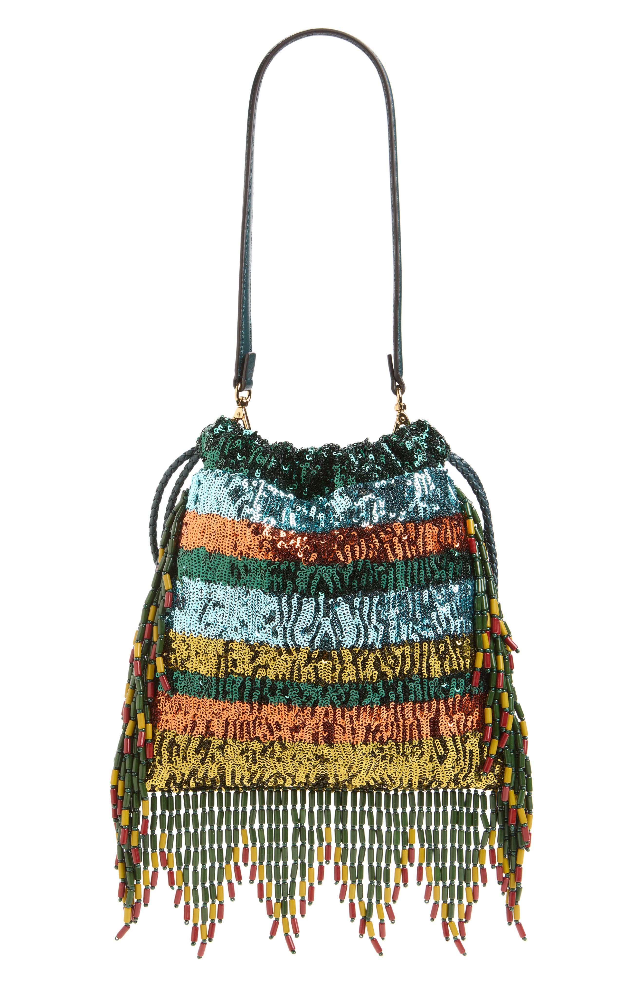 Kalispera Embellished Shoulder Bag, Alternate, color, VERDE
