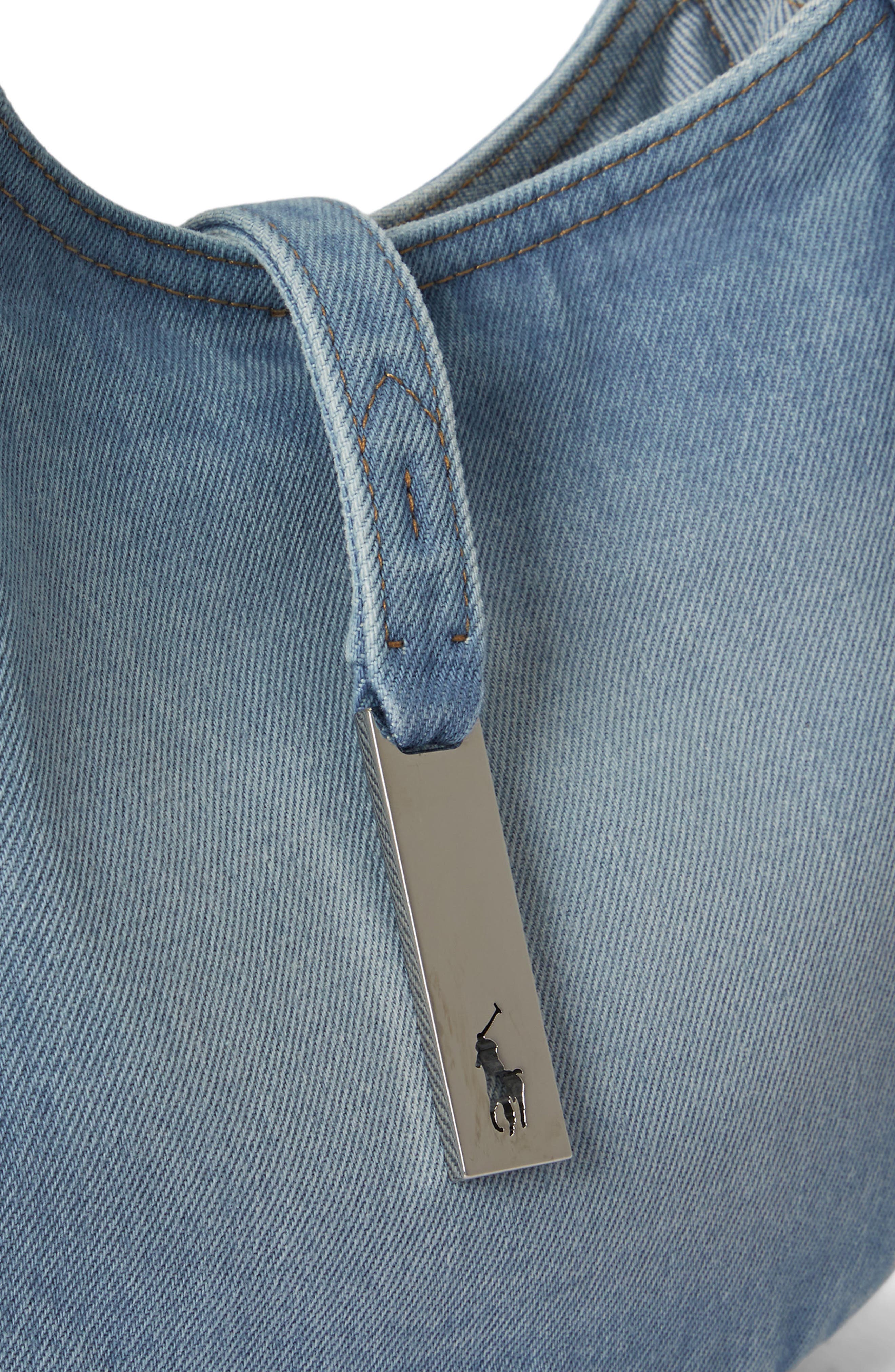 Polo Ralph Lauren Small Polo ID Denim Shoulder Bag, Alternate, color, Linda Wash