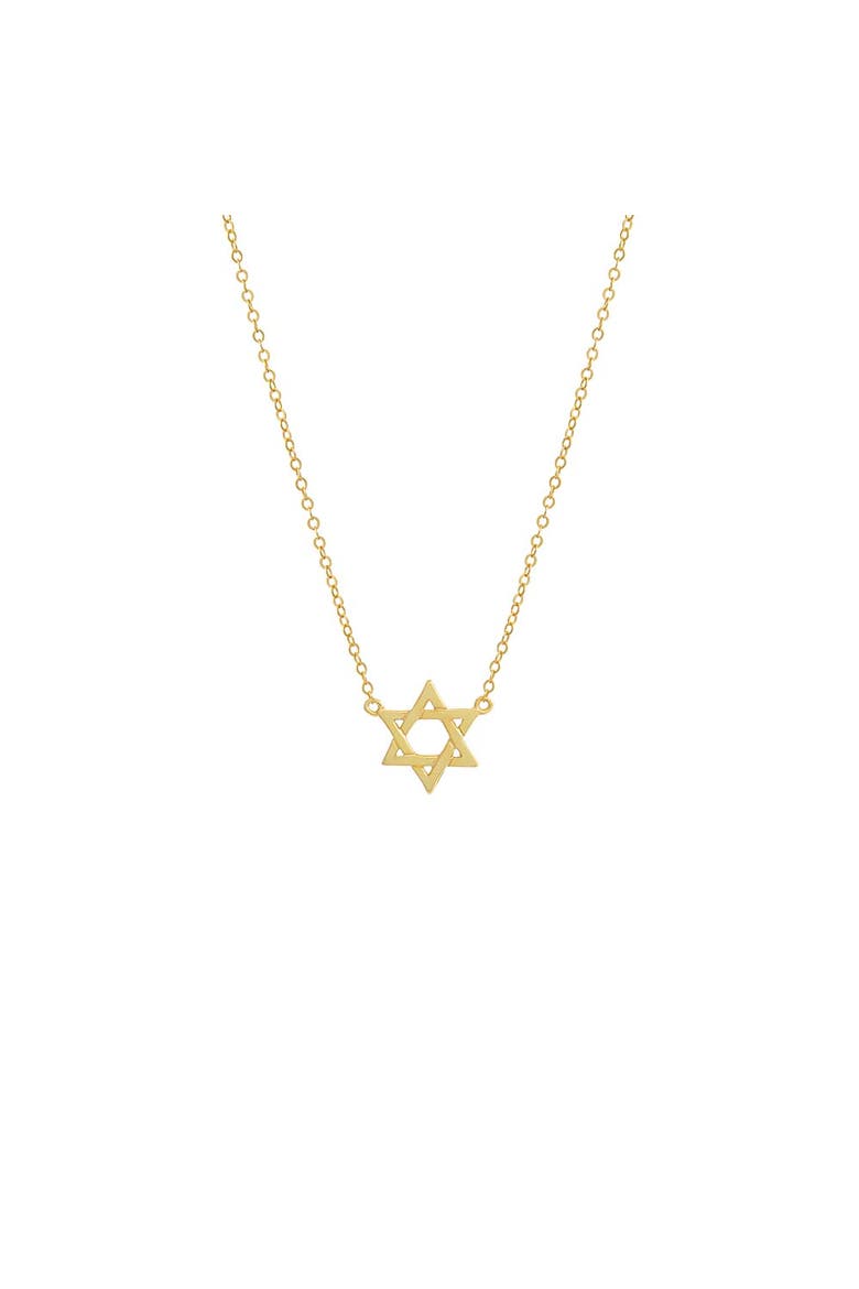 Solid Star Of David Pendant Necklace, Main, color, Gold
