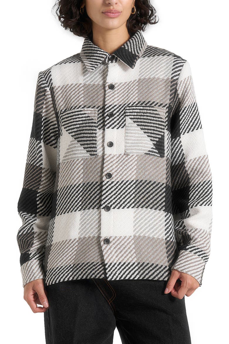 Rune Unisex Check Overshirt, Alternate, color, Black