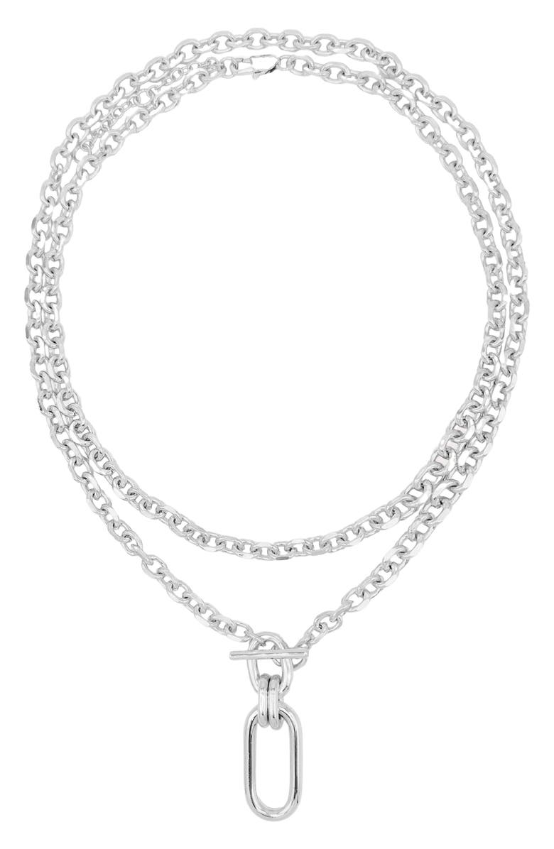 Petit Moments Set of 2 Carabiner Pendant Necklaces, Main, color, Silver