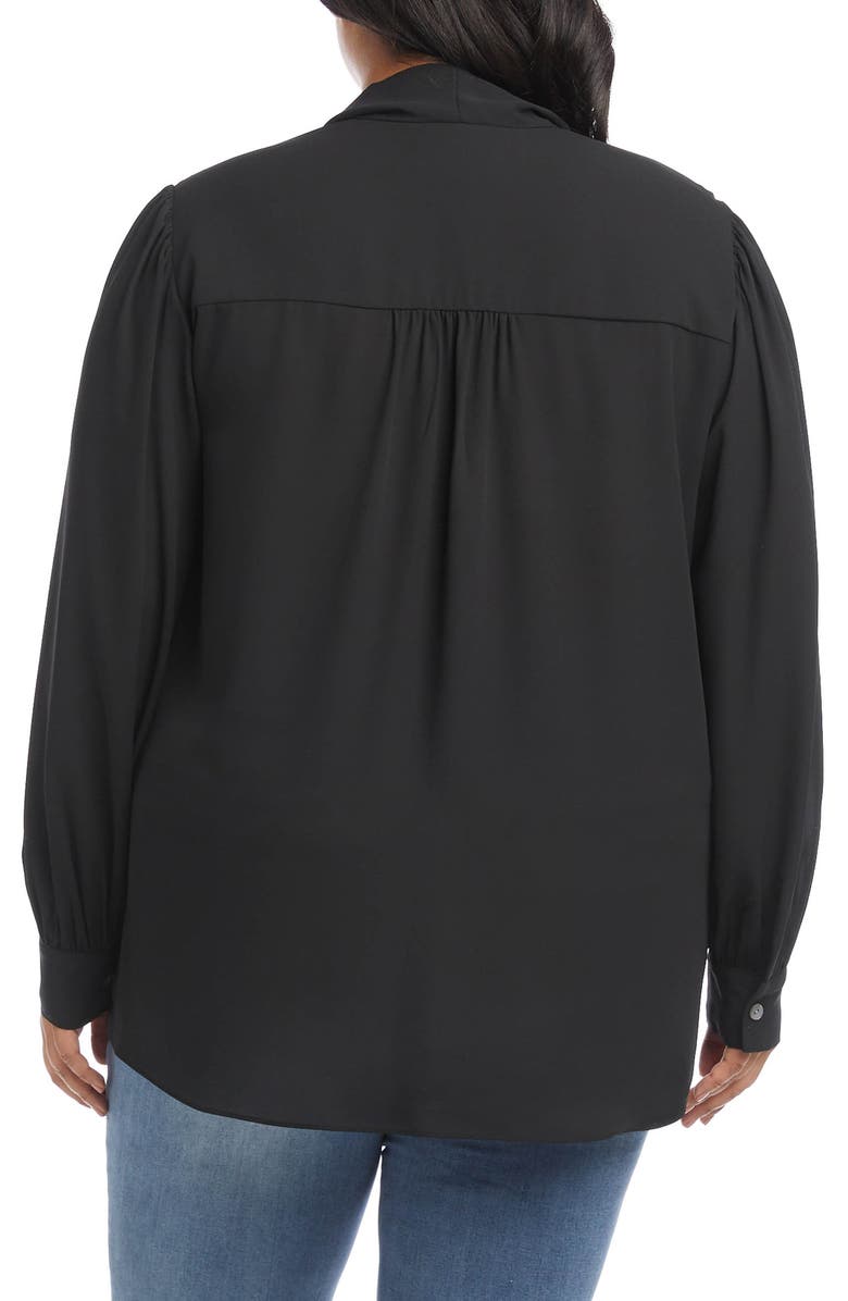 Karen Kane Tie Neck Crossover Crepe Top, Alternate, color,