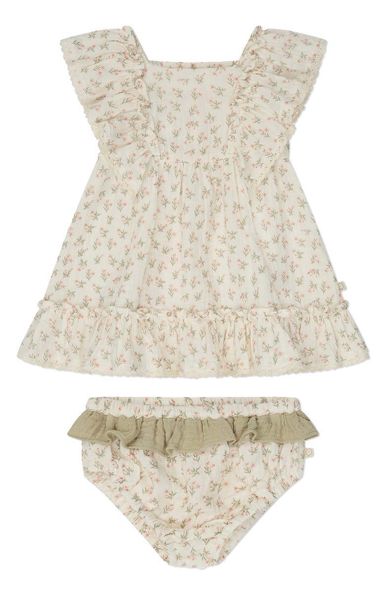 MORI Ruffle Organic Cotton Gauze Dress & Bloomers, Alternate, color,