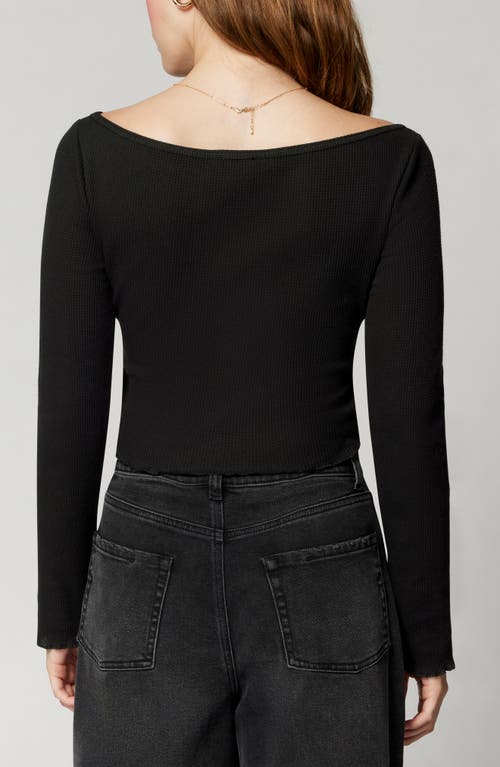Florence By Mills Off The Shoulder Long Sleeve Crop Top In Black