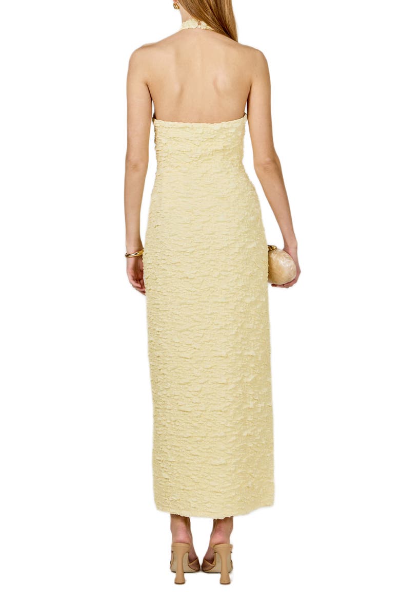 Crossover Neck Halter Dress, Alternate, color, BUTTER YELLOW