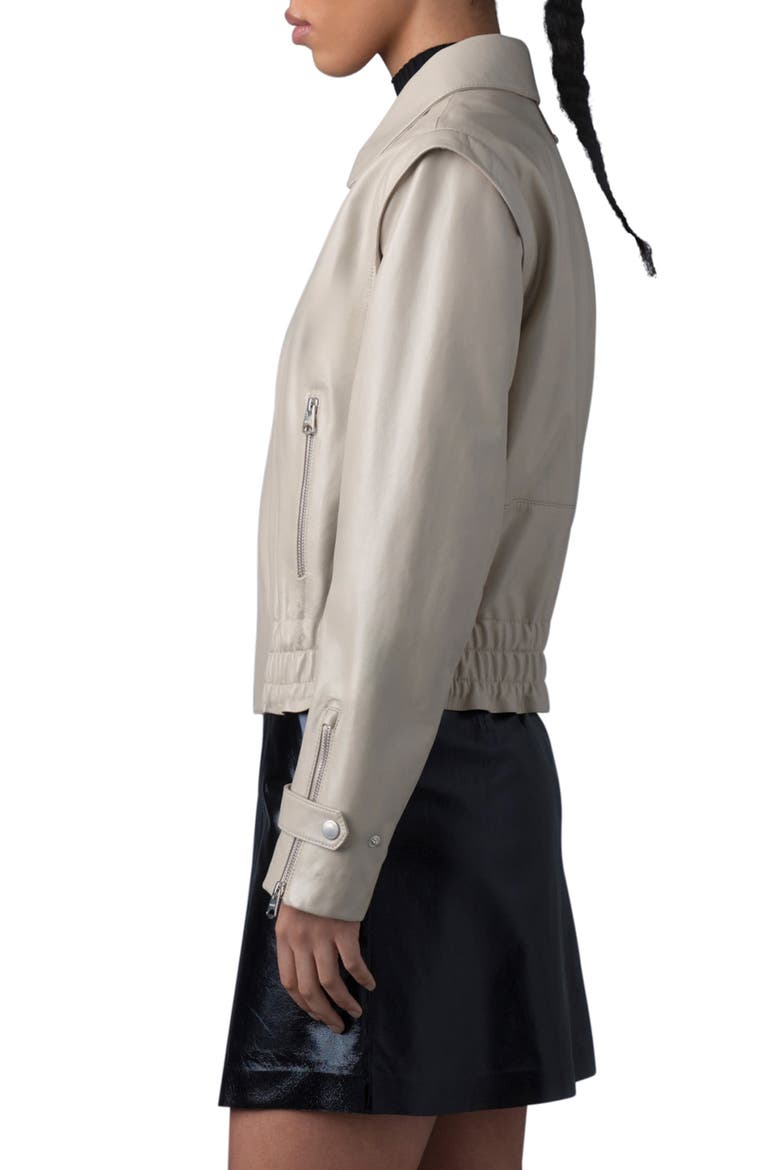 Amoree 2-in-1 Paneled Leather Jacket, Alternate, color, TRENCH