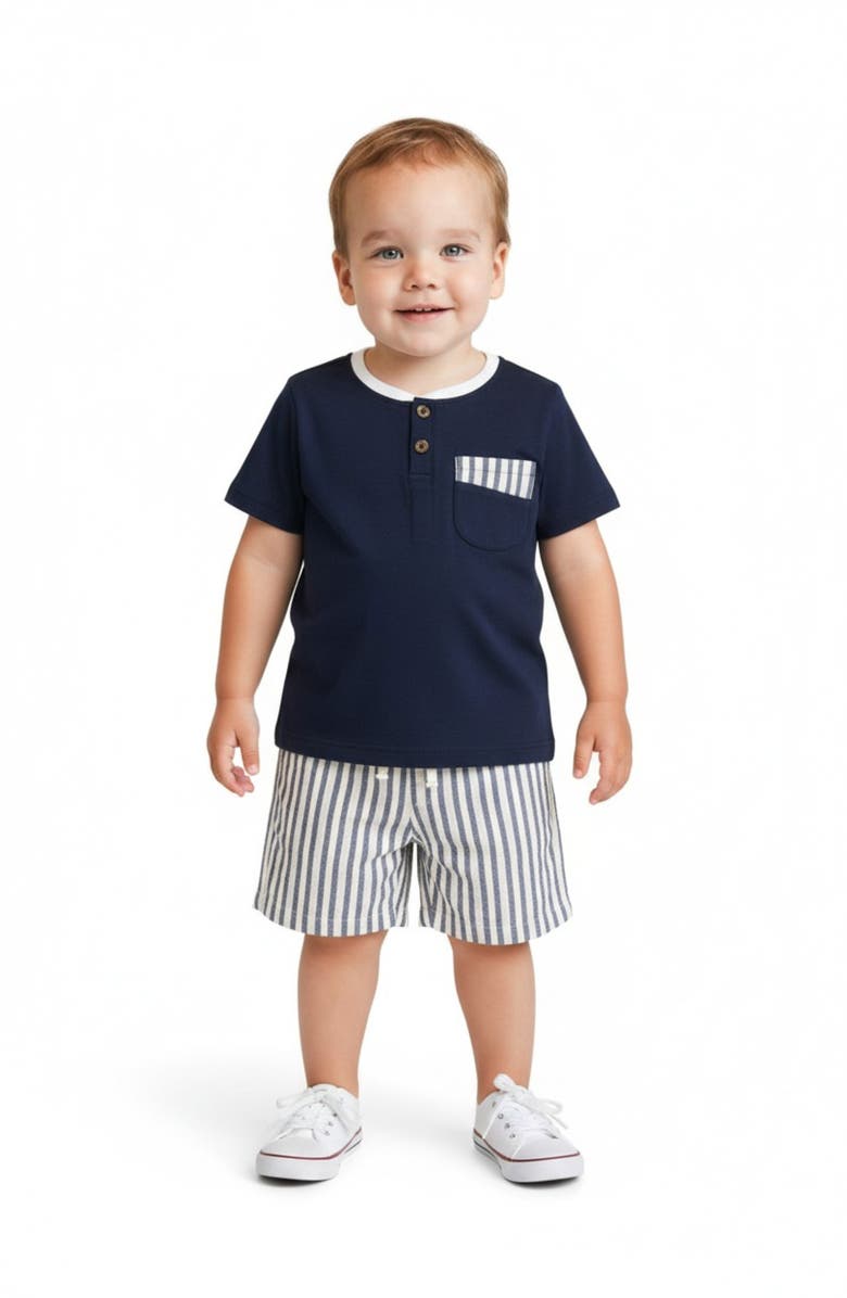 Joe's Jeans Henley & Shorts Set, Alternate, color, Dark Navy