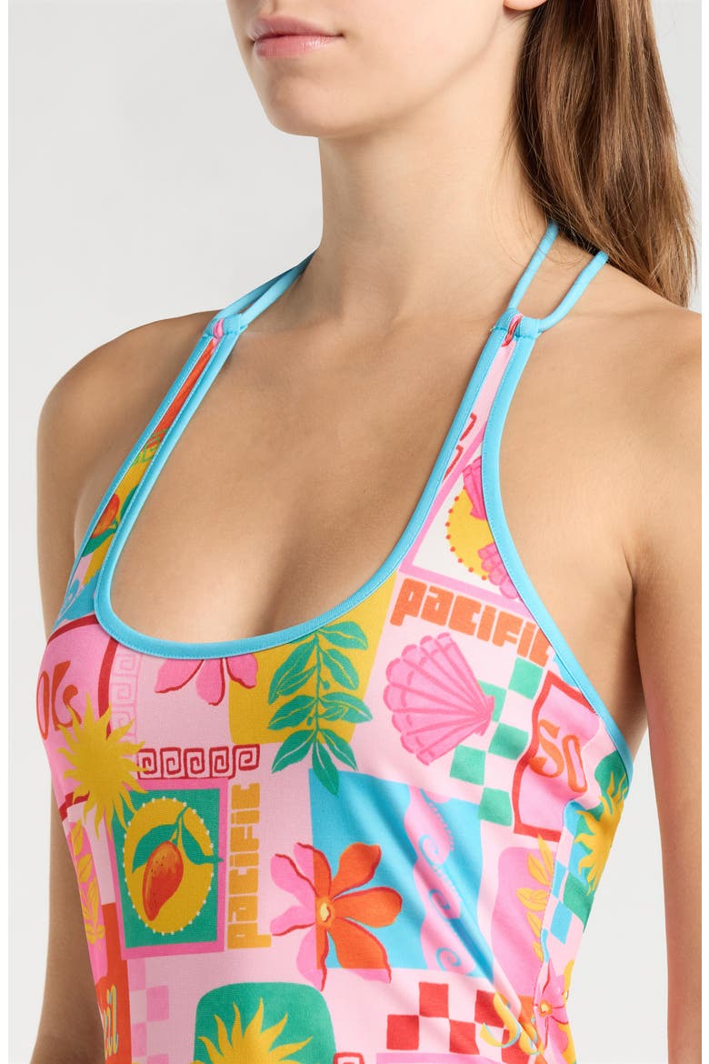 Beaded Halter Minidress, Alternate, color, SUNKISSED COAST