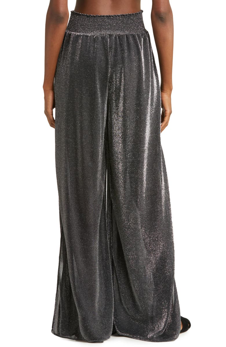 Ramy Brook Athena Sparkle Split Hem Wide Leg Pants, Alternate, color,