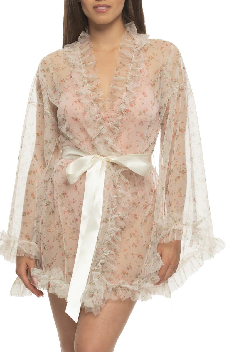 Felina Veil Luxe Lace Trim Robe, Main, color, Cottage Ditsy