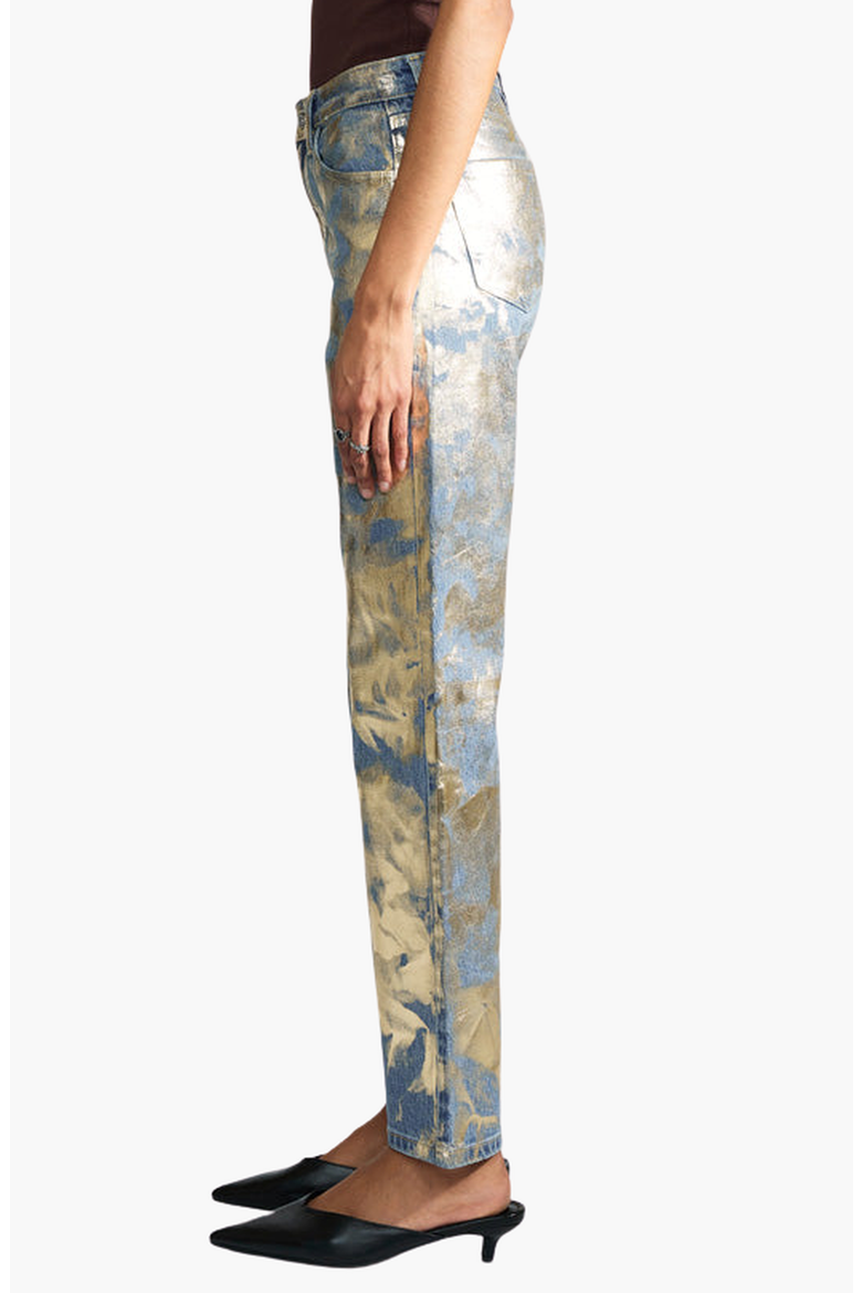 Nerissa Premier High Rise Straight Jeans, Alternate, color, Light Wash / Silver