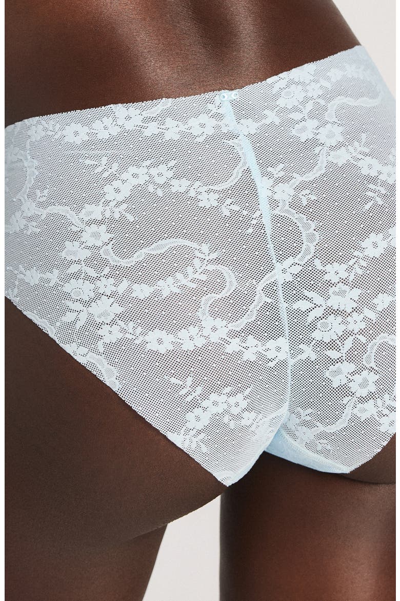 No-Show Lace Hipster Briefs, Alternate, color, WHIPPED CREAM BLUE